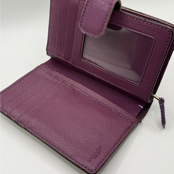 Coach Signature Medium Corner Zip Wallet - Brown/Plum - Picture 8 of 12